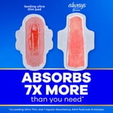 (2 pack) Always Infinity FlexFoam Pads, Size 4, Overnight, Wings, Unscented, 48 Count
