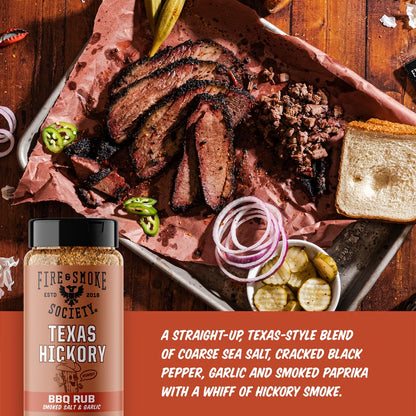 Fire & Smoke Society Texas Hickory BBQ Seasoning Blend for Grilling, 10 oz Mixed Spices & Seasonings