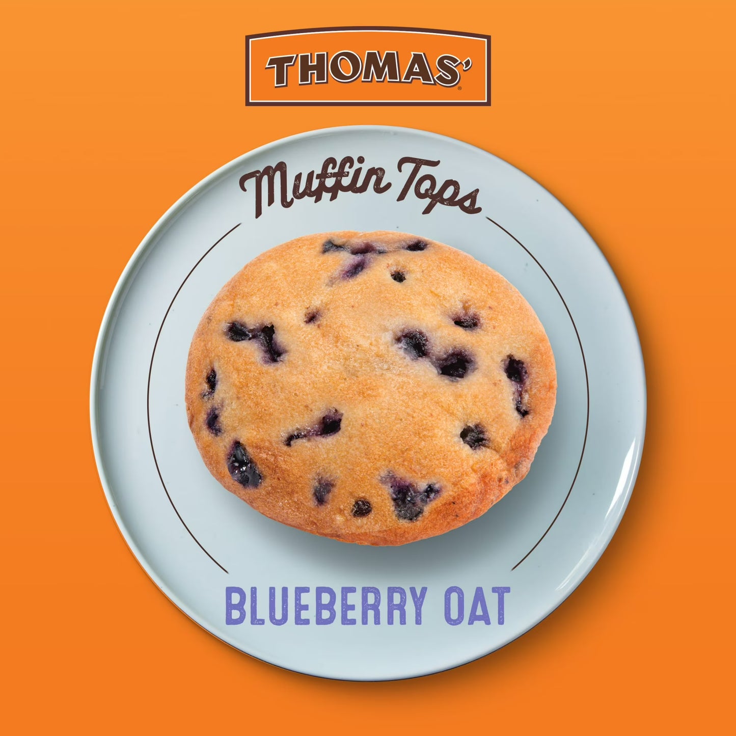 Thomas' Blueberry Oat Muffin Tops, 6 packs, Blueberry Muffin Tops, 10.5 oz Box