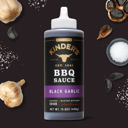 Kinder's Gold Label Black Garlic BBQ Sauce, 15.8 oz Squeeze Bottle