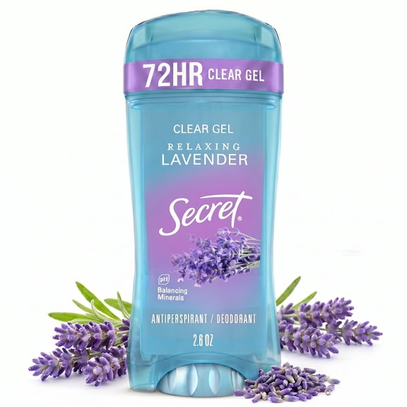 Secret Antiperspirant Deodorant for Women, Fresh Clear Gel, Lavender, 2.6 oz