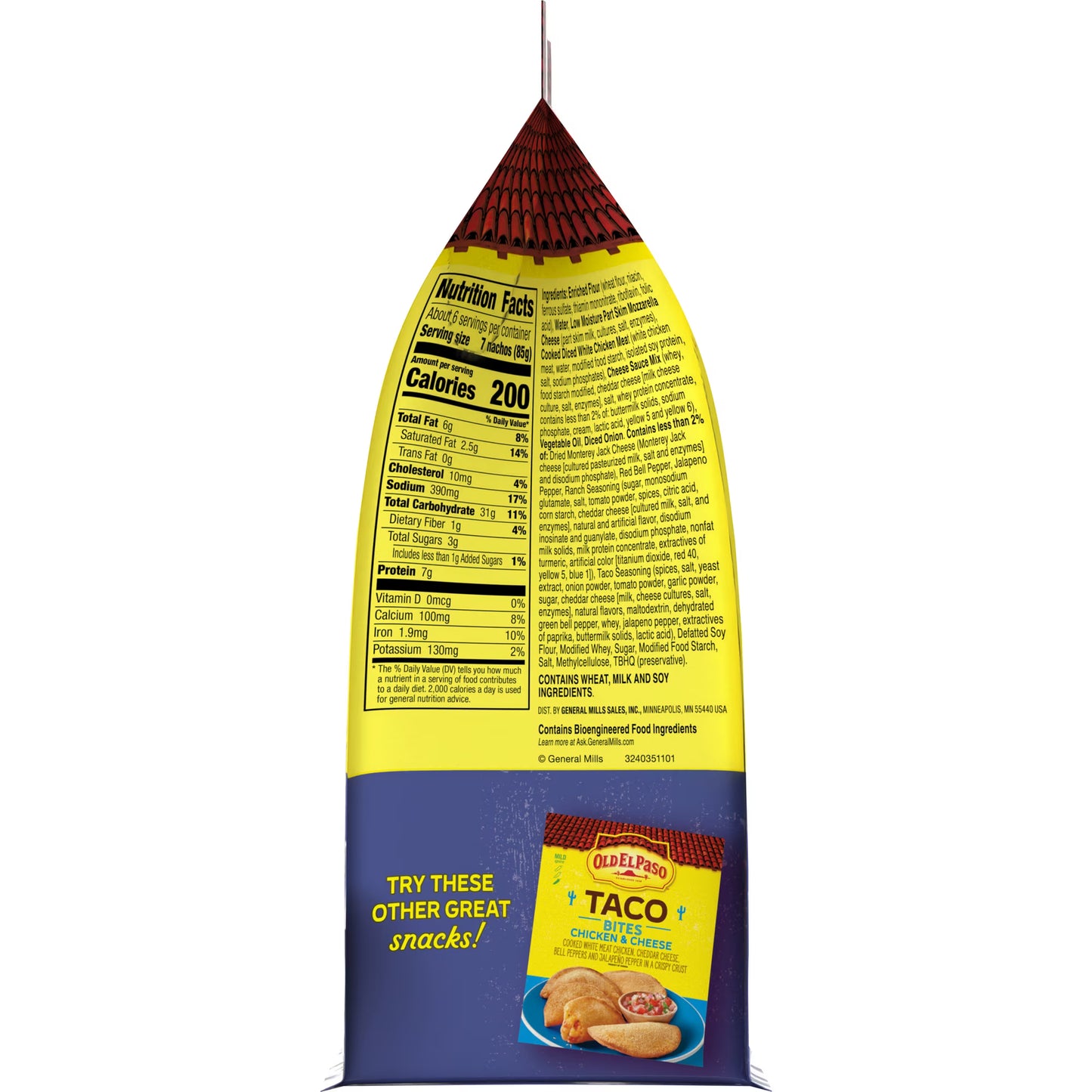 Old El Paso Stuffed Nachos, Chicken Fajita Style and Cheese, Frozen Snacks, 40 Count, 17 oz