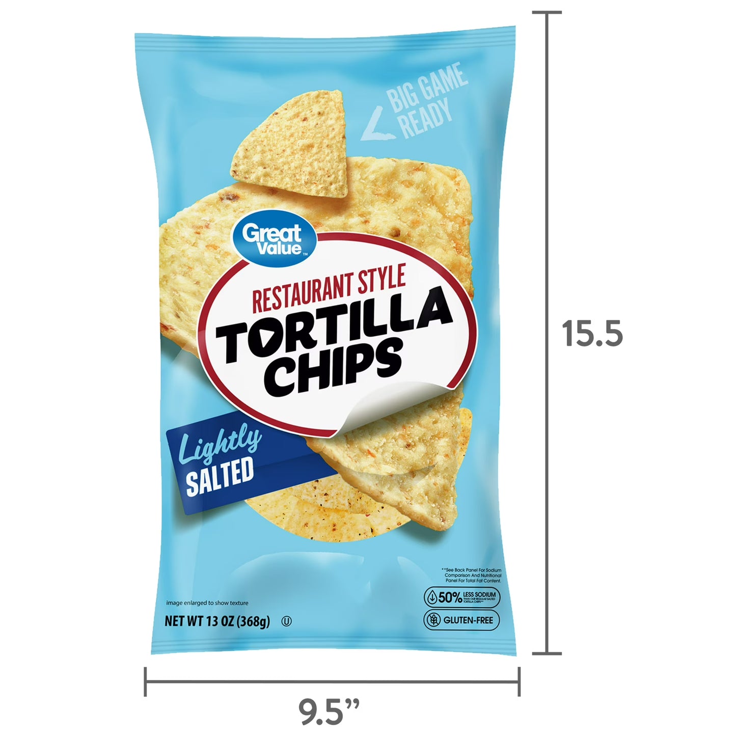 Great Value Restaurant Style Lightly Salted White Corn Tortilla Chips, 13 oz