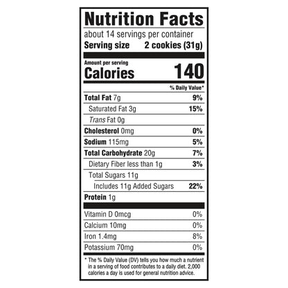 CHIPS AHOY! Chewy Chocolatey Hershey's Fudge Filled Soft Chocolate Chip Cookies, Family Size, 14.85 oz