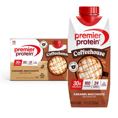 Premier Protein High Protein Shake, Coffeehouse Caramel Macchiato, 11fl. oz., 15 pk.