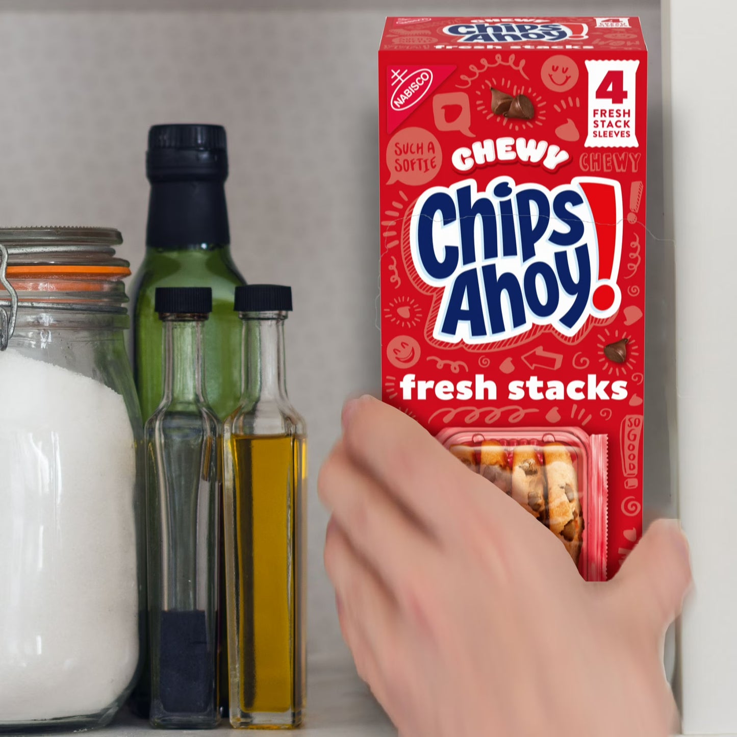 CHIPS AHOY! Fresh Stacks Chewy Fudgy Chocolate Chip Cookies, 8.66 oz (4 Multi Snack Packs)