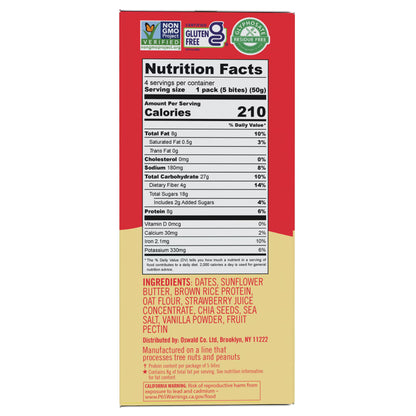 Smash Foods Sunflower Butter & Strawberry Jammy Protein Bites, 8g Protein, Gluten-Free, 4 Count