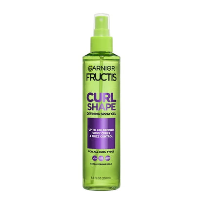 Garnier Fructis Style Curl Shape Conditioning Defining Spray Hair Gel for Curly Hair, 8.5 fl oz