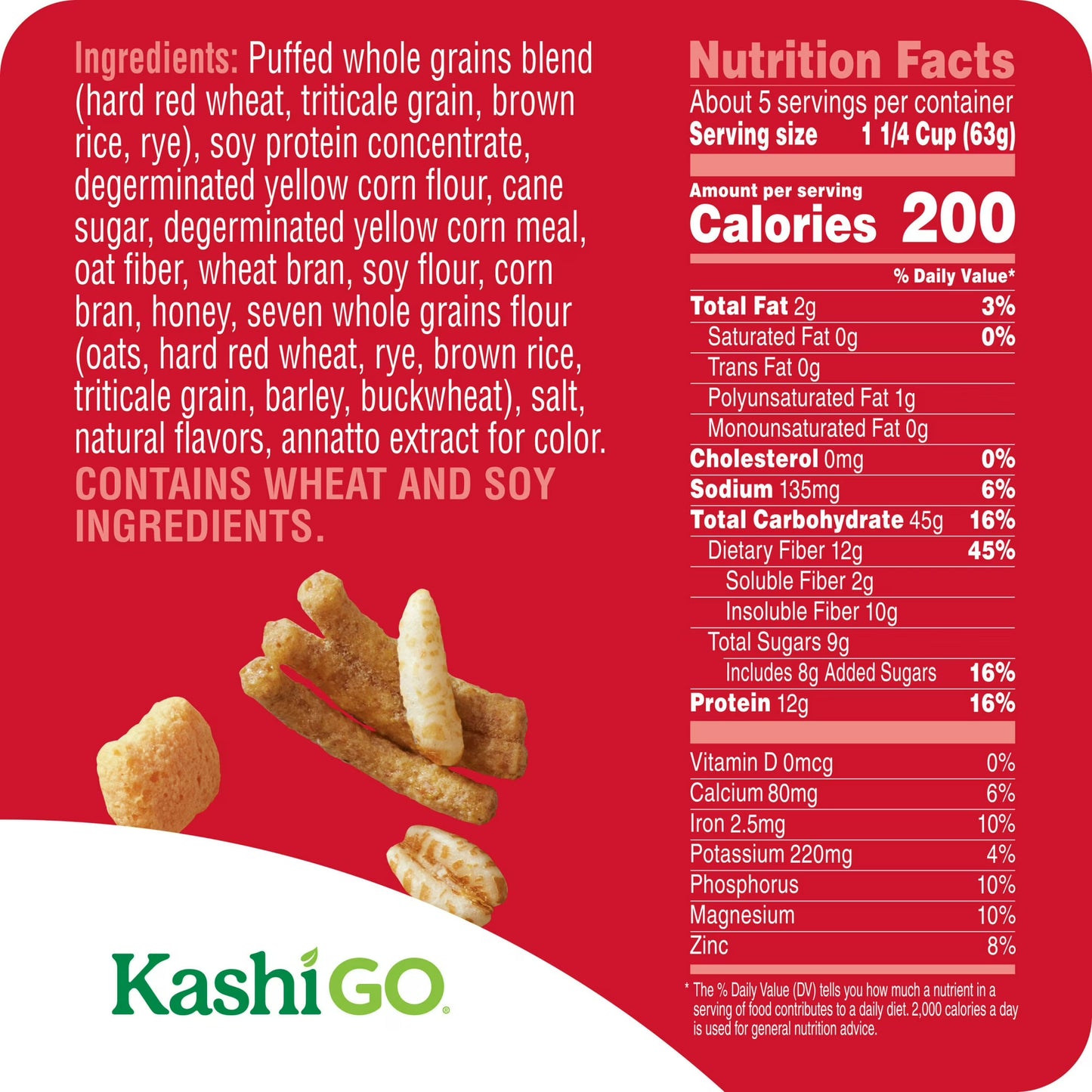 Kashi GO Original Protein Cereal Box, 12.3 oz