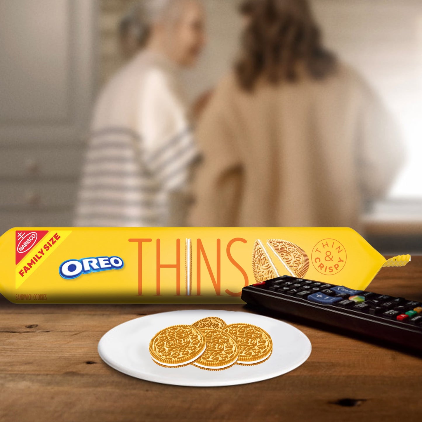 OREO Thins Golden Sandwich Cookies, Family Size, 11.78 oz