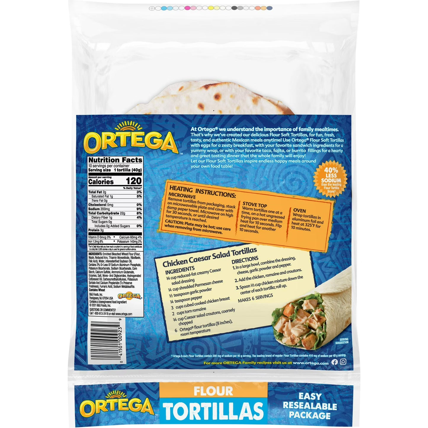 (3 pack) Ortega Flour Tortillas, Kosher, 10 Count, 14.3 oz