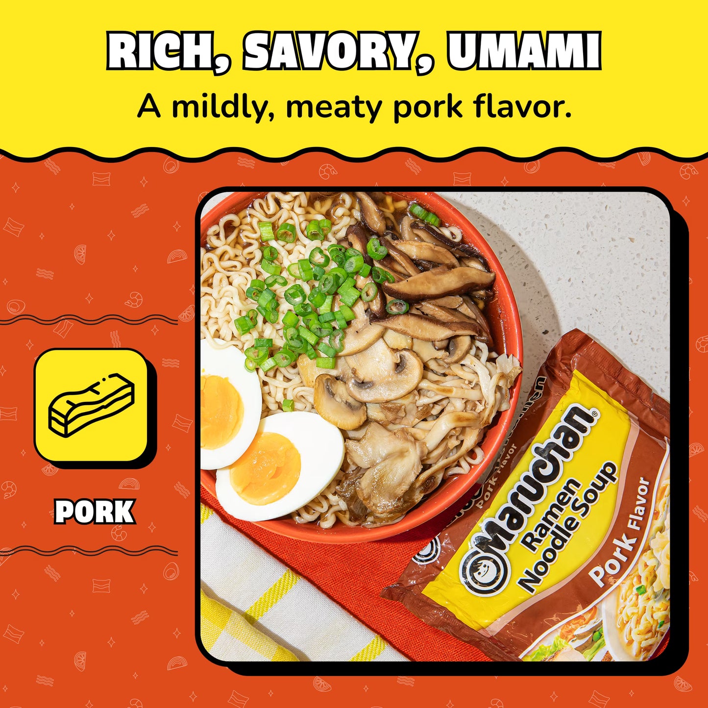 Maruchan Ramen Noodle Soup, Pork Flavor Instant Noodles, 3 oz