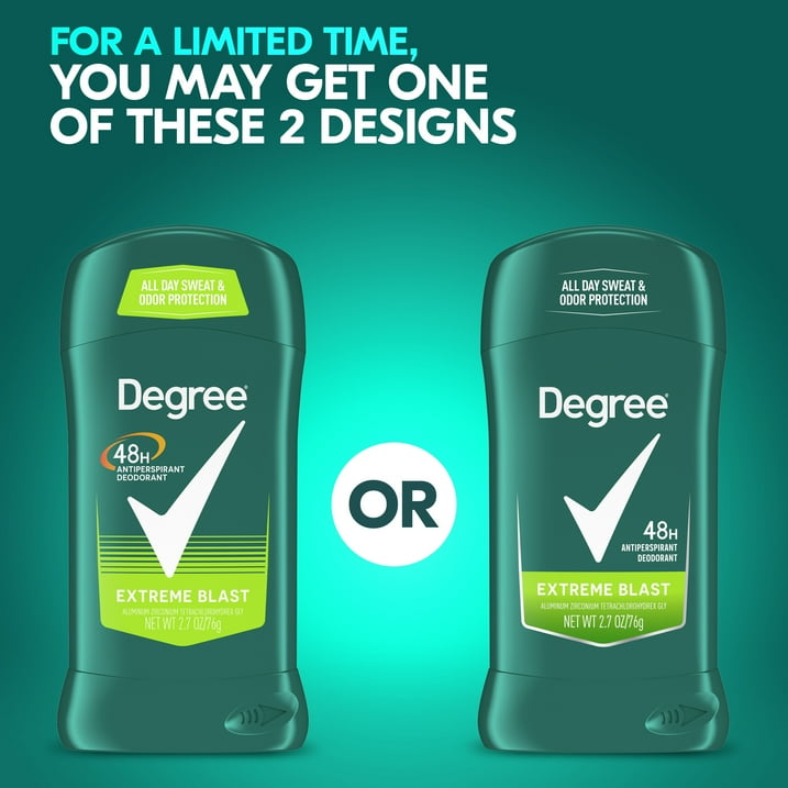 Degree Men Original Protection Antiperspirant Deodorant Stick for Men Extreme Blast Citrus Scent, 2.7 oz