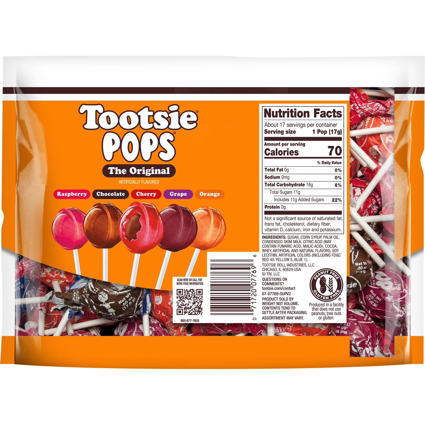 Tootsie Pops, The Original, Assorted Flavor Gluten Free Lollipops, 10.12 oz