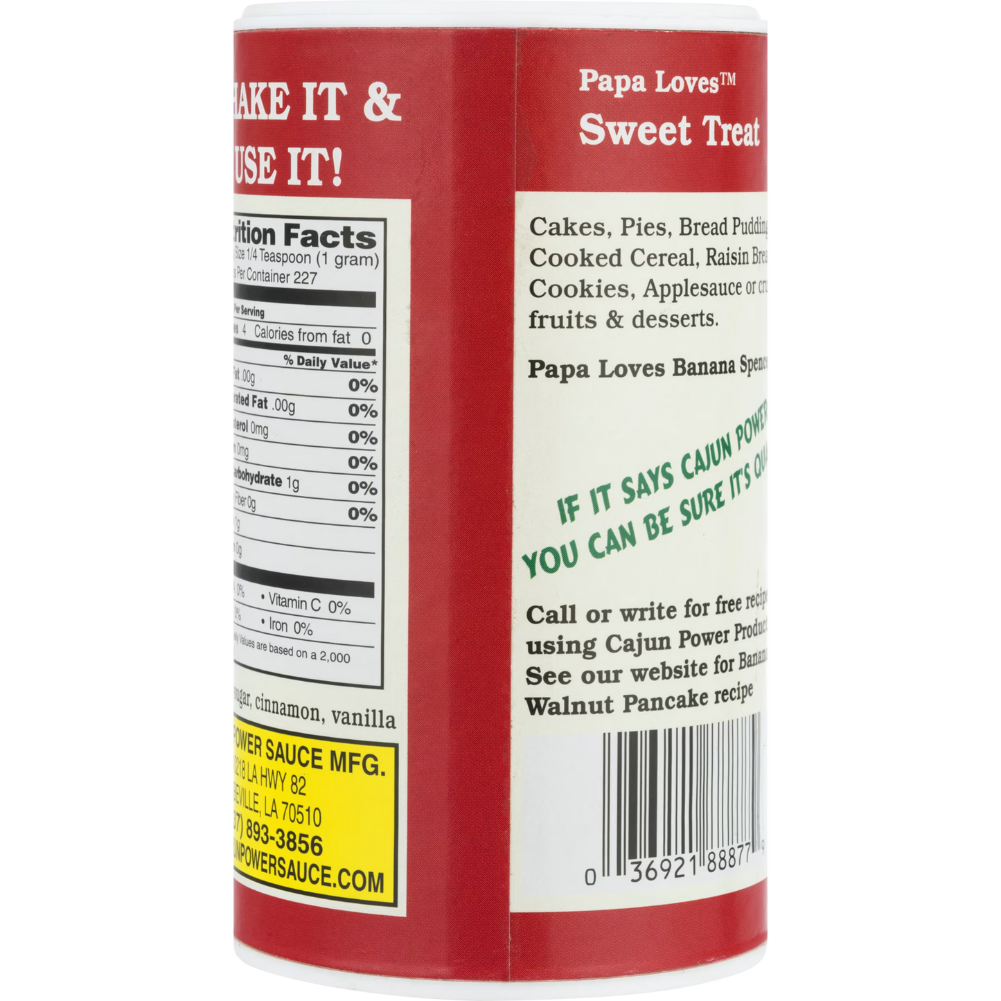 Cajun Power Sweet Treat Cinnamon Sugar With Pure Vanilla, 8.0 OZ