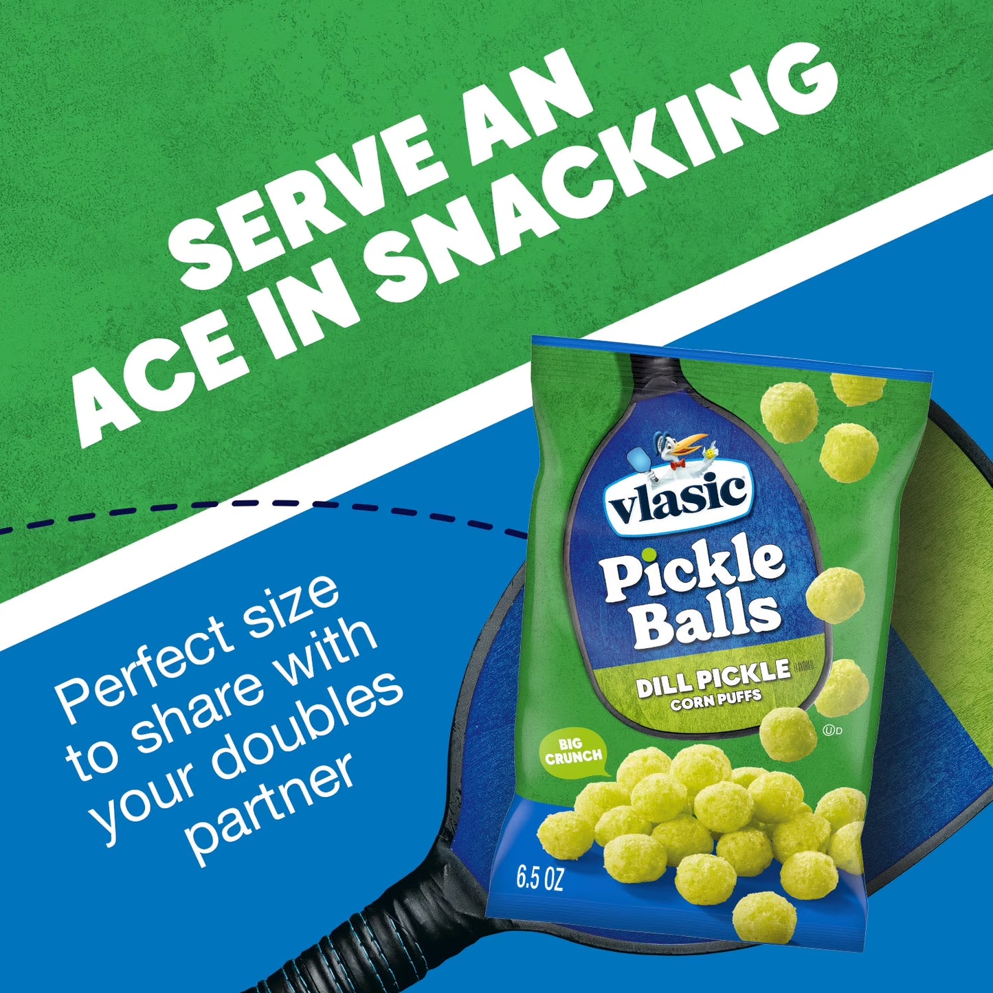 Vlasic Pickle Balls, Dill Pickle Flavored Corn Puffs, Pickleball Gifts, Father’s Day Snacks for Dad, 6.5 oz.