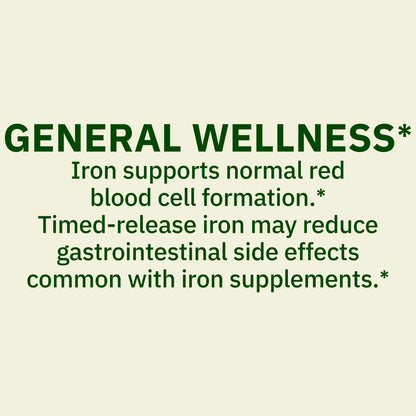 Spring Valley Slow Release Iron General Health & Wellness Dietary Supplement Tablets, 45 mg, 30 Count