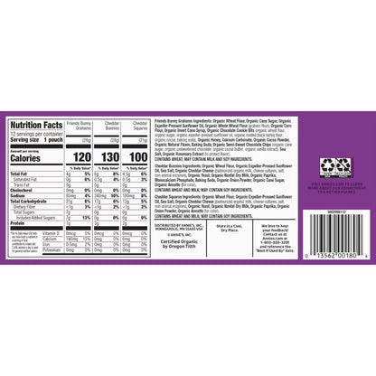 (6 pack) Annie's Organic Variety Pack, Cheddar Bunnies, Bunny Grahams and Cheddar Squares, 12 Count