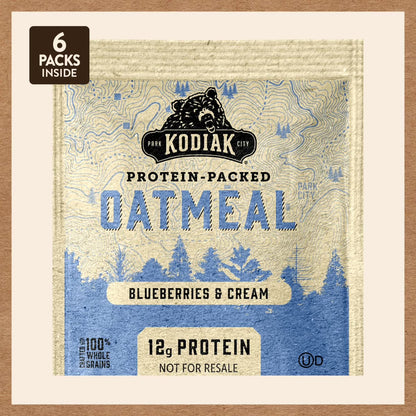 Kodiak Protein-Packed Blueberries and Cream Instant Oatmeal Packets, 1.76 oz (6 Count)