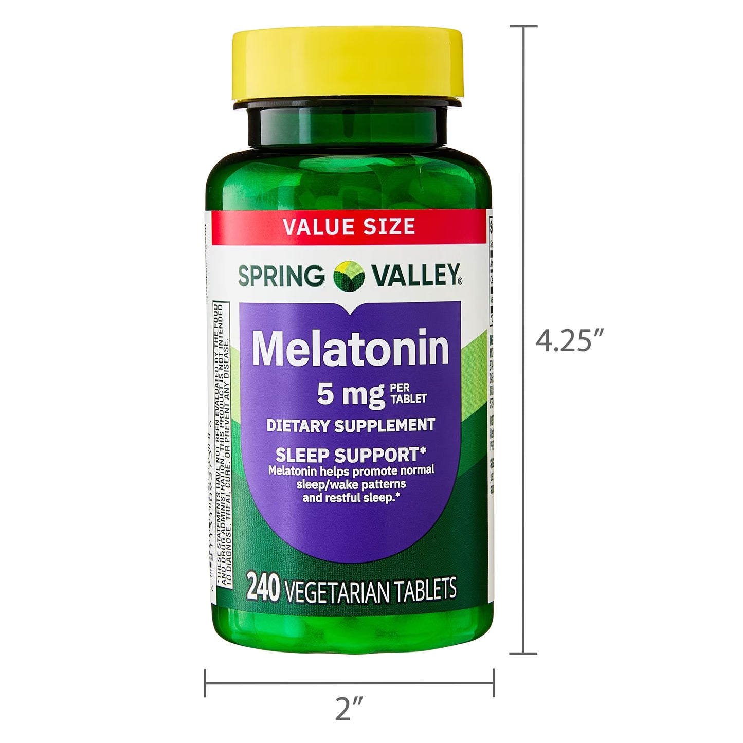 (3 pack) Spring Valley Melatonin Tablets Sleep Support Dietary Supplement Value Size, 5 mg, 240 Count
