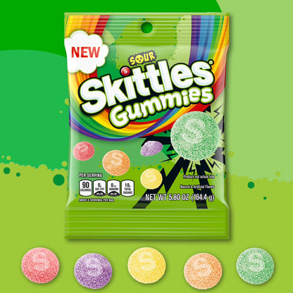 Skittles Sour Gummies, Sour Gummy Candy - 5.8 oz Bag