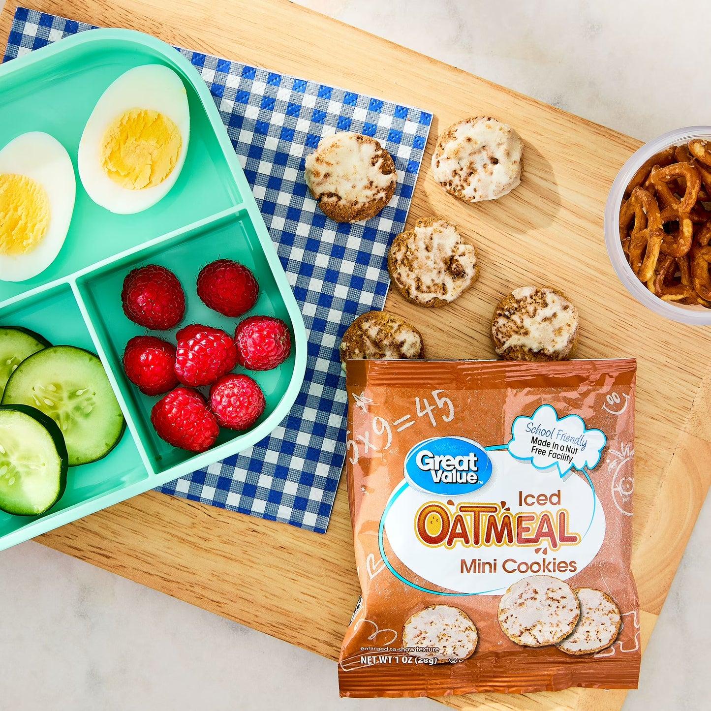 (3 pack) Great Value Mini Iced Oatmeal Cookies, 1 oz, 10 Snack Packs