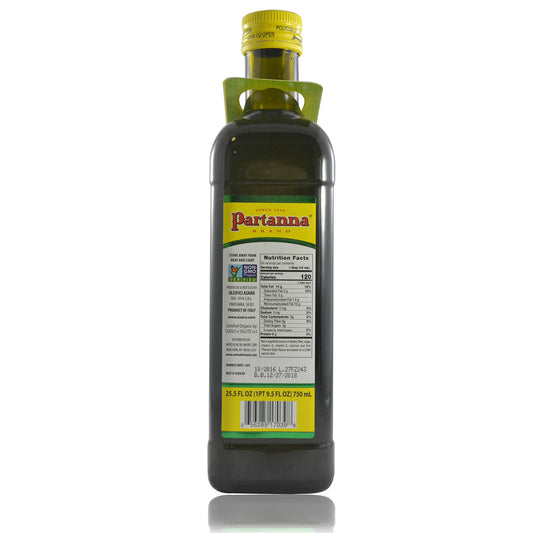 Partanna Organic Extra Virgin Olive Oil - Premium 100% Castelvetrano Oil - High Polyphenol - First Cold Pressed - Early Harvest in Sicily - Award Winning Italian EVOO -Monovarietal - 25.5oz (750 ML)