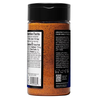 Spanglish Asadero Ranchero Steak Seasoning Blend with Garlic, Ancho Chili, and Sea Salt, 5.2 oz