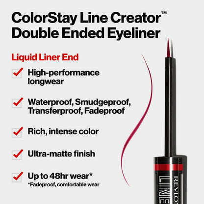 Revlon ColorStay Line Creator Waterproof Eyeliner Pencil, 151 Blackout, 0.004 oz