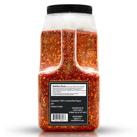 Bulk Spices Commercial and Home Cooking 4LB Crushed Red Pepper - Chili Pepper Flakes, Red Peppers Spice Best for Pizza, Flatbreads, Beef, and More - 4 LB