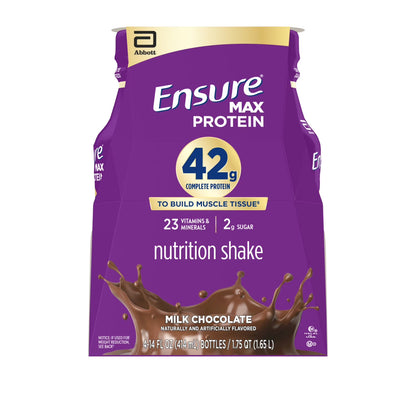 Ensure Max Protein Shake, 42g High Protein, Milk Chocolate, 14 fl oz, 4 Pack