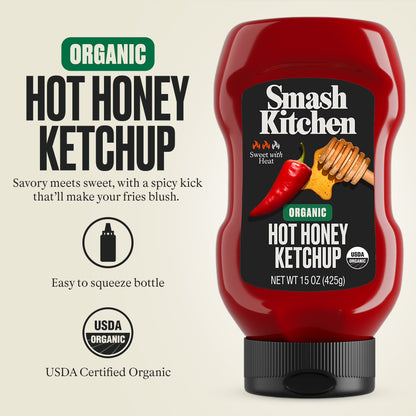 Smash Kitchen Organic Hot Honey Ketchup, 15 oz Bottle