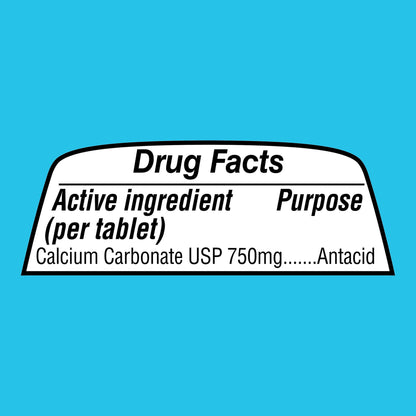 (4 pack) Equate Calcium Carbonate Extra Strength Sugar-Free Chewable Antacid Tablets, Orange Cream, 750 mg, 90 Count