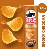 Pringles Smoky Cheddar Potato Crisps Chips, Lunch Snacks, 5.5 oz Canister
