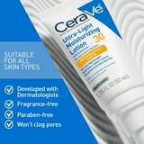 CeraVe Sunscreen Ultra-Light Moisturizing Face Lotion SPF 30 for Normal to Oily Skin, 1.75 fl oz