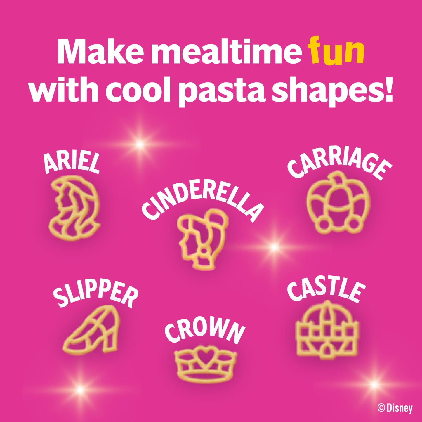 (4 pack) Campbell’s Condensed Kids Soup Disney Princess Cool Shapes Pasta, 10.5 oz