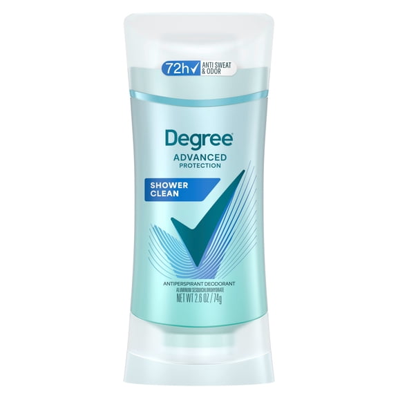 Degree Advanced Protection Antiperspirant Deodorant for 72-Hour Sweat & Odor Control for Women, Shower Clean with Body Heat Activated Technology, 2.6 oz