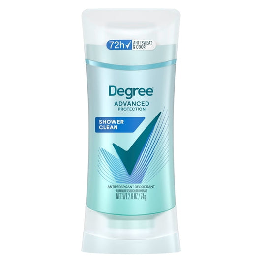 Degree Advanced Protection Antiperspirant Deodorant for 72-Hour Sweat & Odor Control for Women, Shower Clean with Body Heat Activated Technology, 2.6 oz