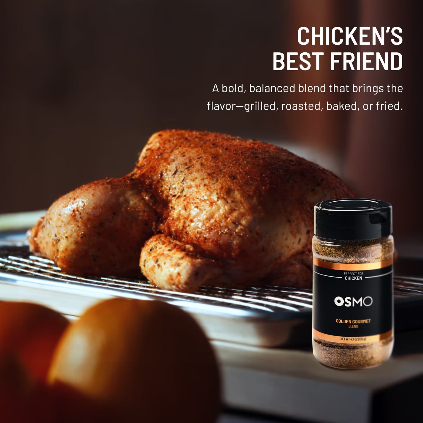 Osmo Golden Gourmet Blend for Chicken, Chef-Crafted Michelin-Star Quality Seasoning, 4.7 oz Powder