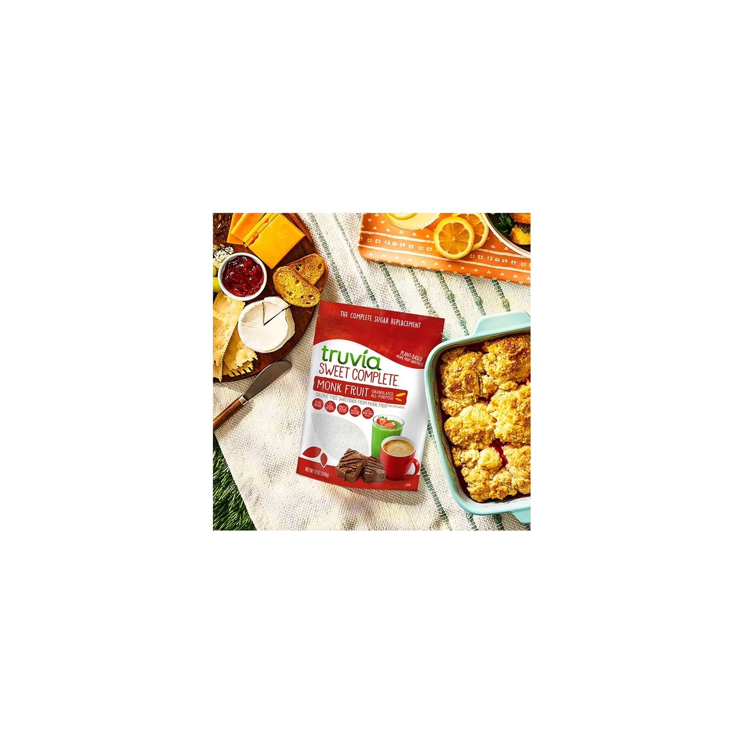 Truvia Sweet Complete Granulated Calorie-Free Sweetener from The Monk Fruit, 12 oz