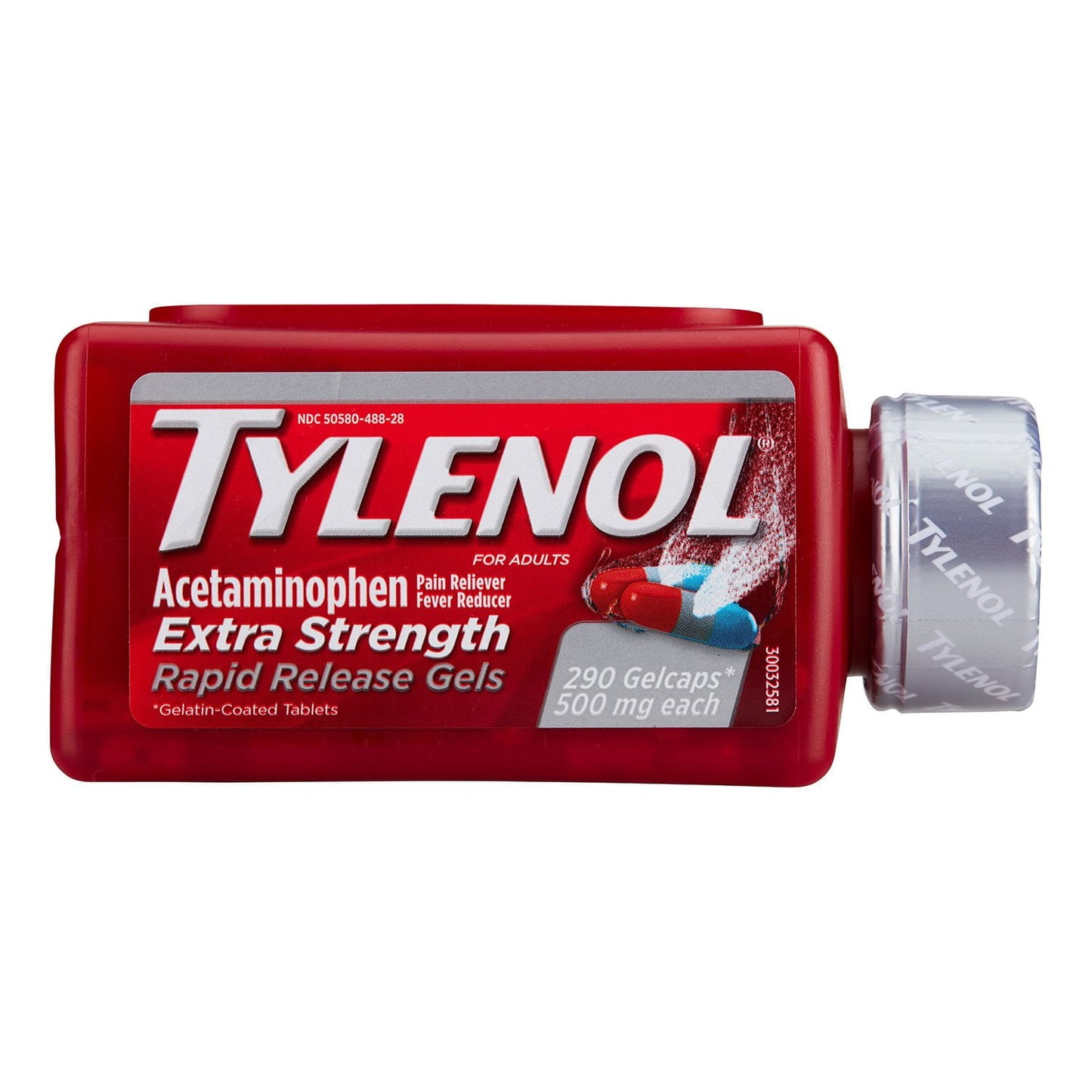 Tylenol Extra Strength Rapid Release Gelcaps, 500 mg. Acetaminophen, 290 ct.