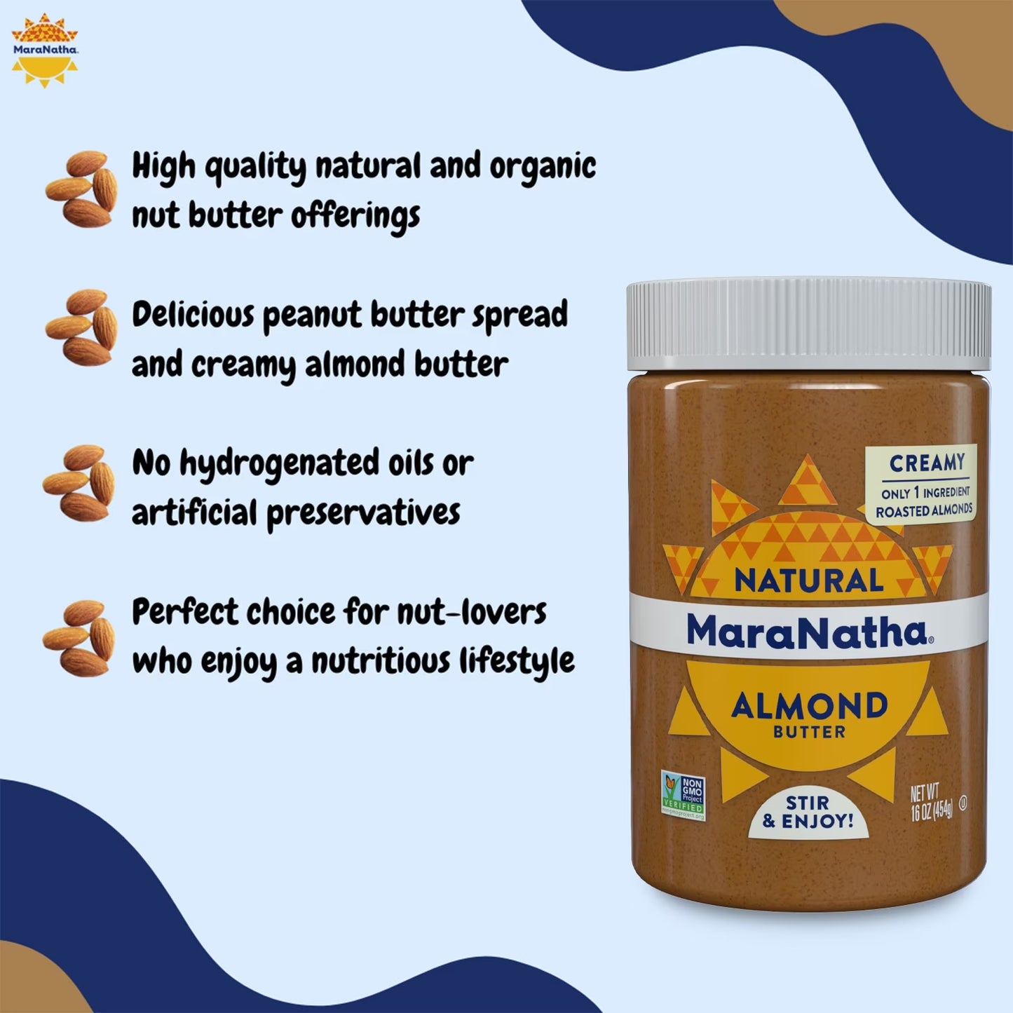 MaraNatha Natural Creamy Almond Butter, 16 oz