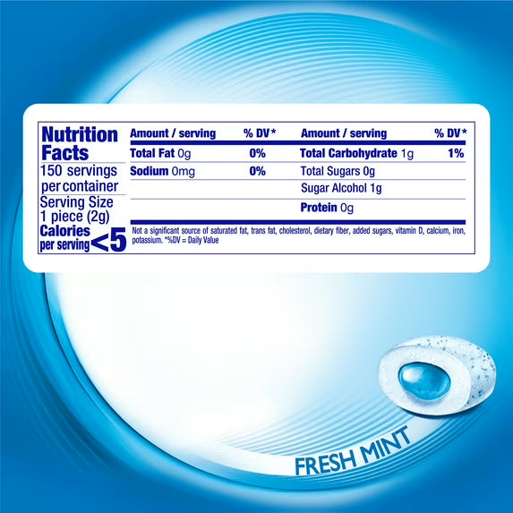 Mentos Pure Fresh Gum Fresh Mint 15 Piece Pocket Bottle - Pack of 10