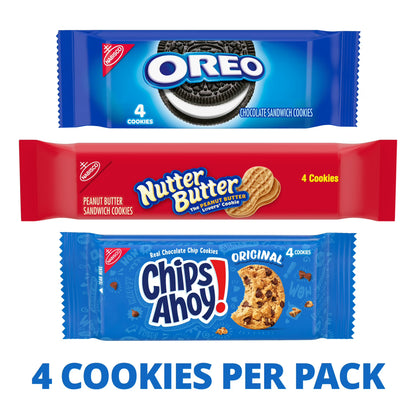 Nabisco Cookie Variety Pack, OREO, Nutter Butter, CHIPS AHOY!, 10 Snack Packs (4 Cookies Per Pack)