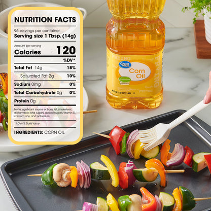Great Value Corn Oil, Heart Healthy, Great for Frying, 48 fl oz Bottle