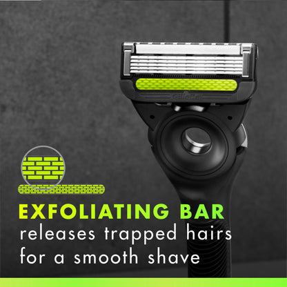 Gillette Labs Razor with Exfoliating Bar - Includes 5 Refills and Wall Hanger