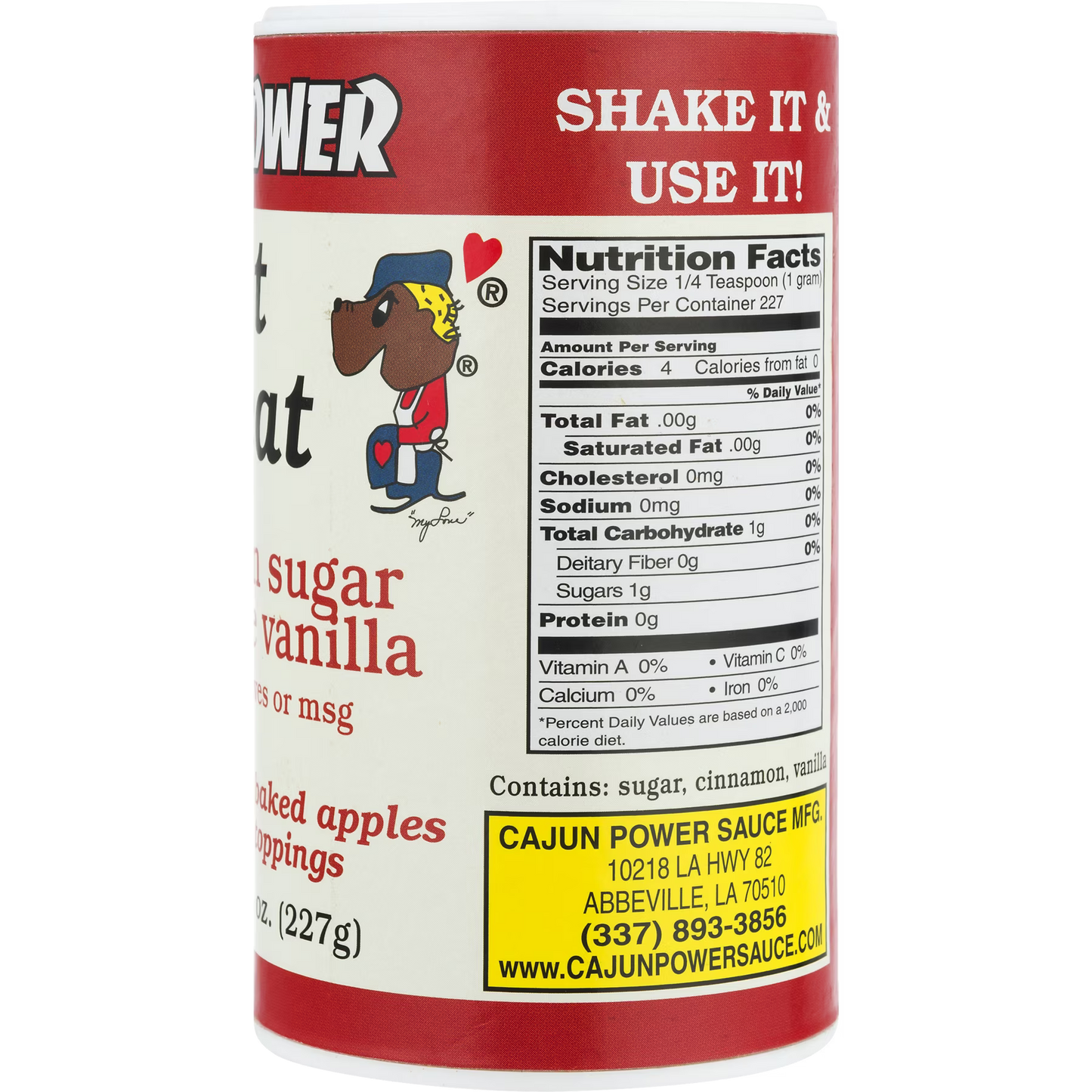(12 pack) Cajun Power Sweet Treat Cinnamon Sugar With Pure Vanilla, 8.0 OZ