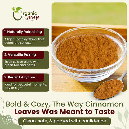 Organic Way True Ceylon Cinnamon Powder, Cinnamomum Verum, Organic, Kosher, Non-GMO, Gluten Free, (4 oz)