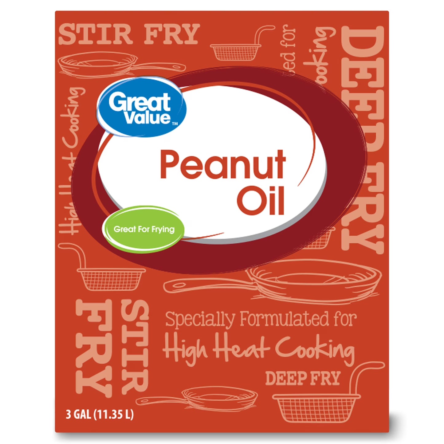 Great Value Peanut Oil, Heart Healthy and Versatile, 3 Gallon Bottle