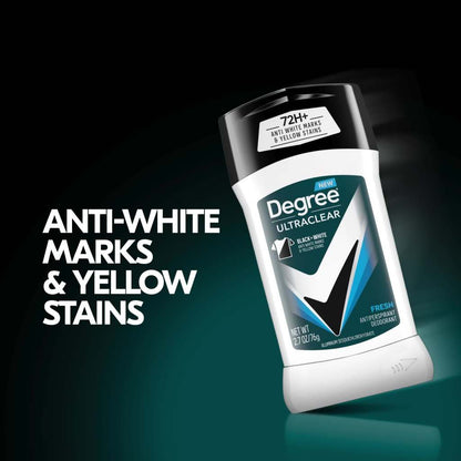 Degree Ultra Clear Long Lasting Men's Antiperspirant Deodorant Stick, Fresh, 2.7 oz
